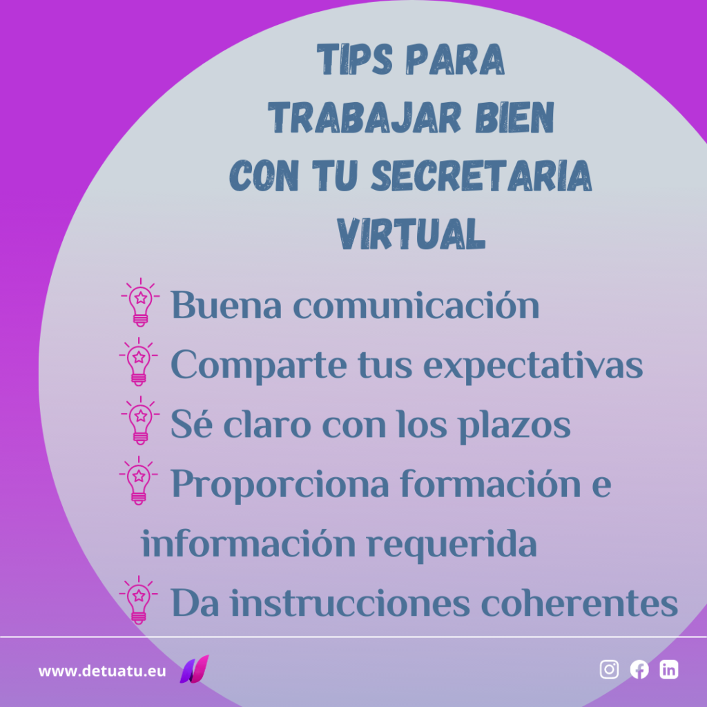 TIPS para trabajar con tu secretaria virtual